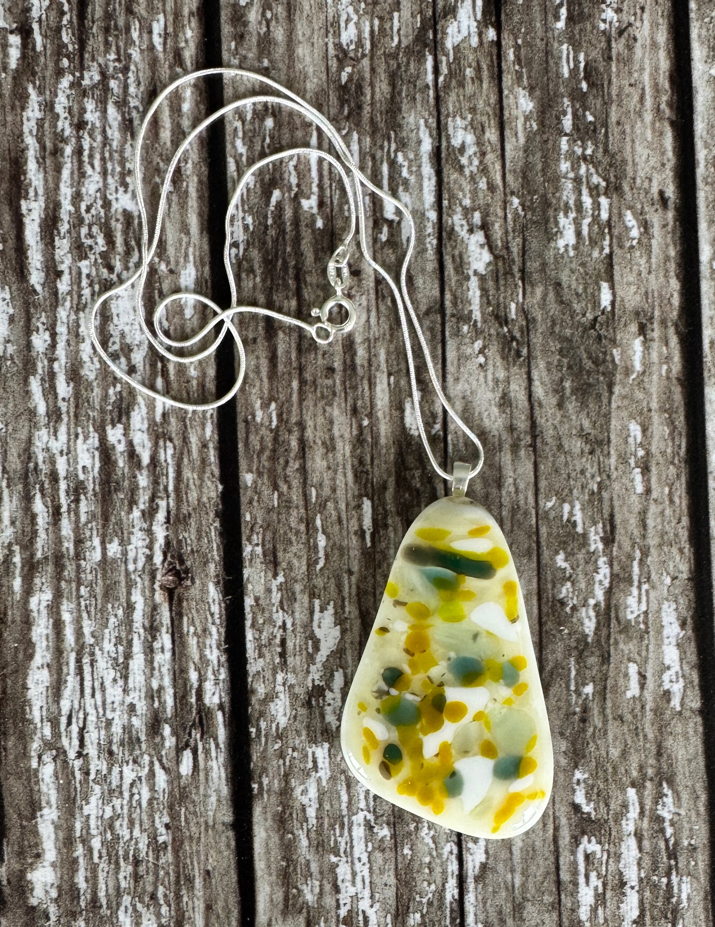 Offset Triangular Glass Pendant