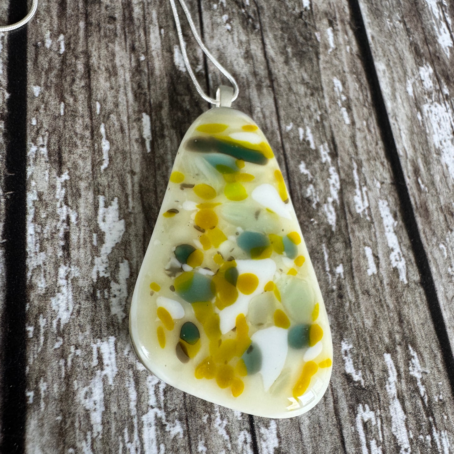 Offset Triangular Glass Pendant