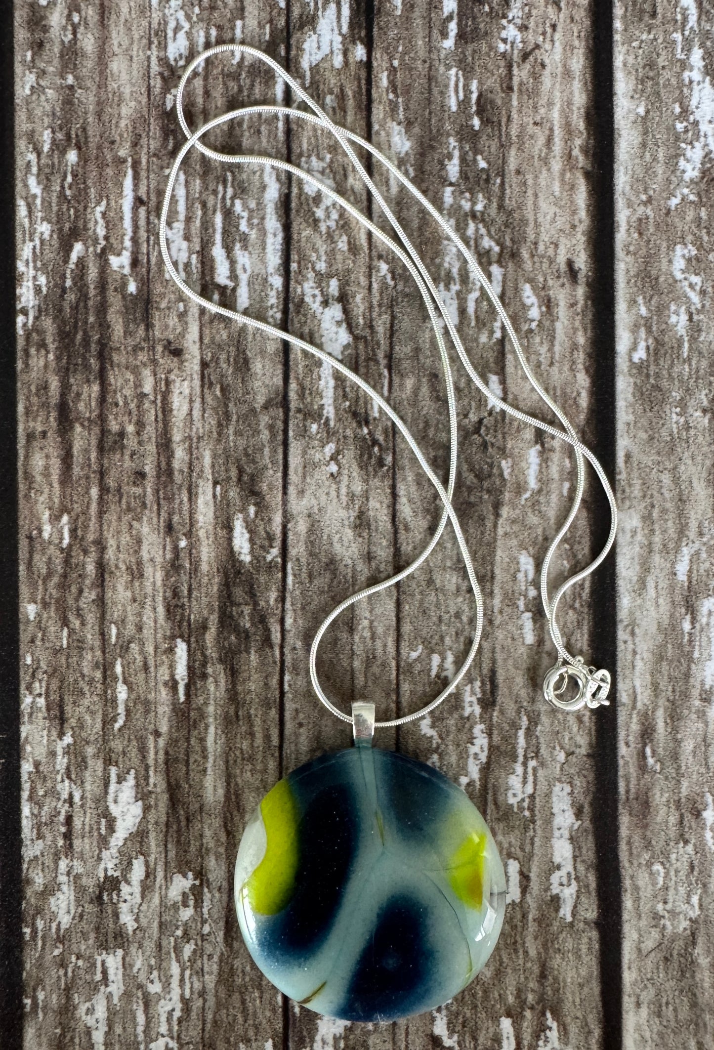 Shimmering blues Glass Pendant
