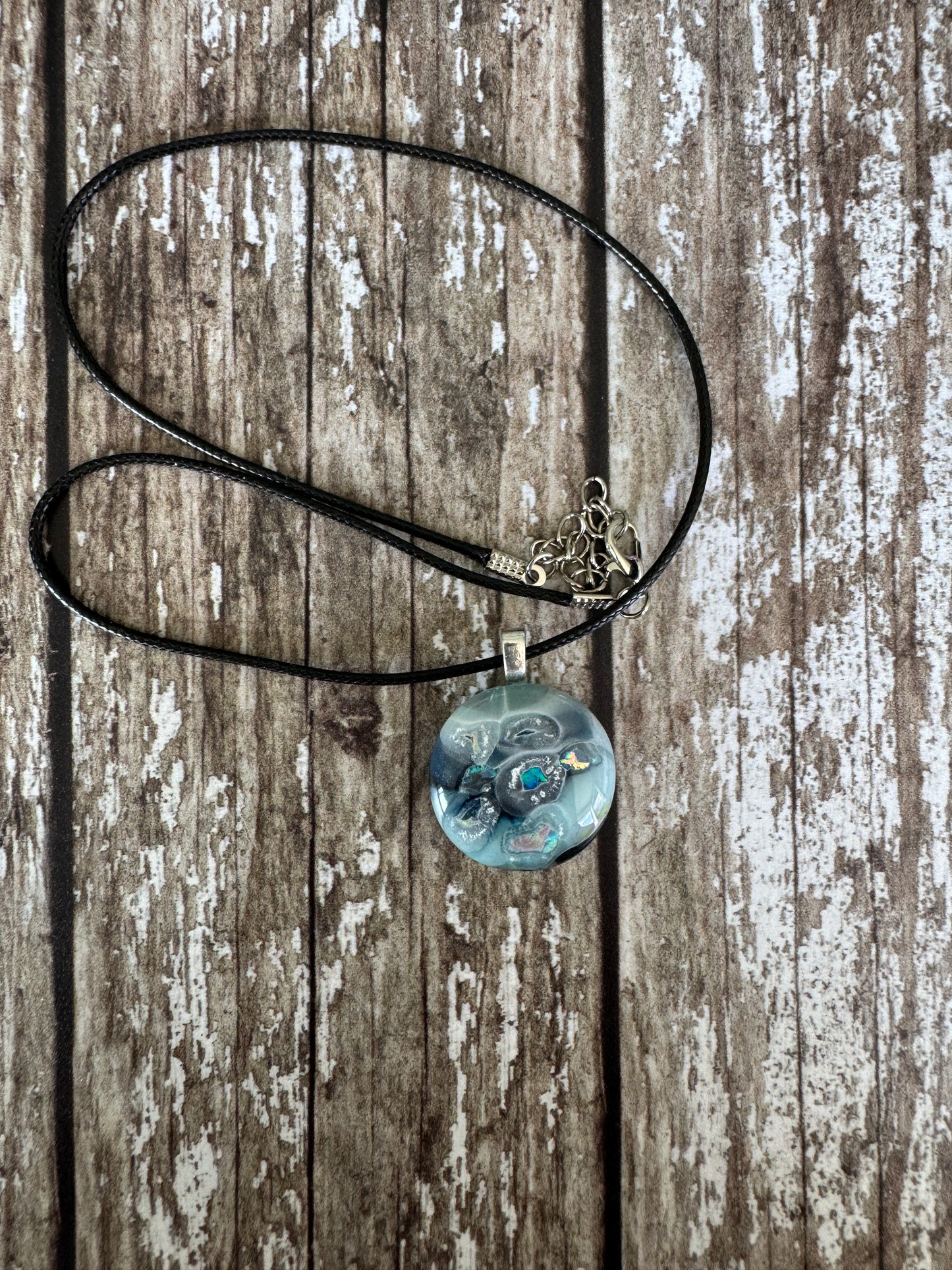 Misti Blue with Dichro Layered Glass Pendant