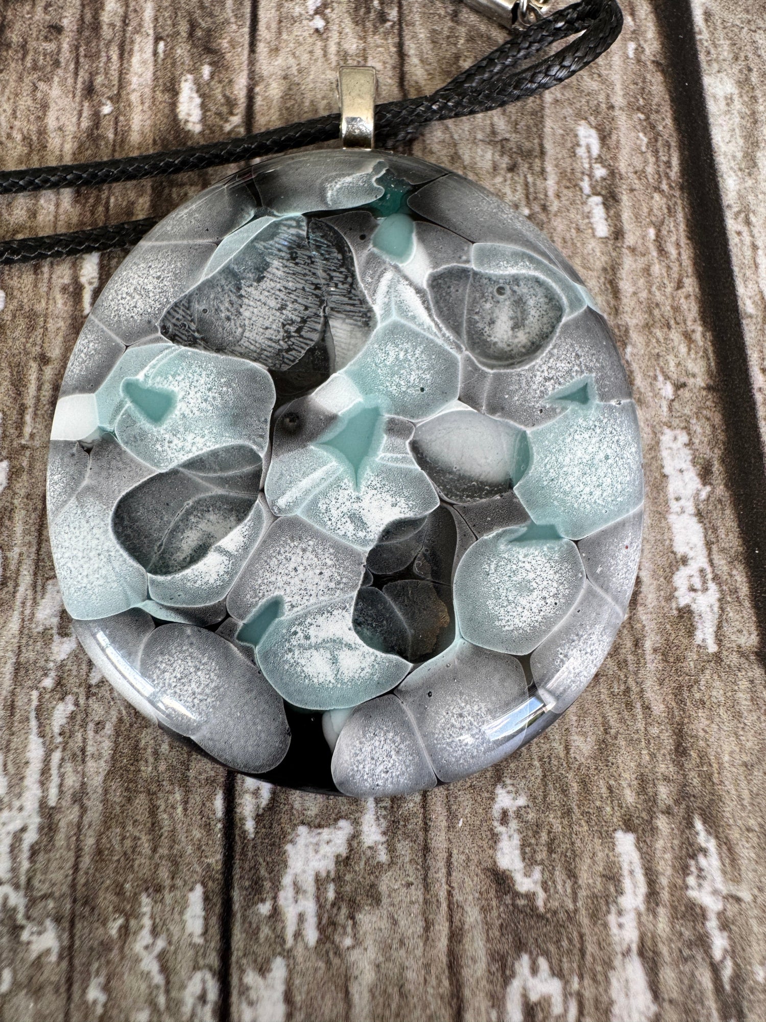 Fused Glass Jewellery PU Leather Chain