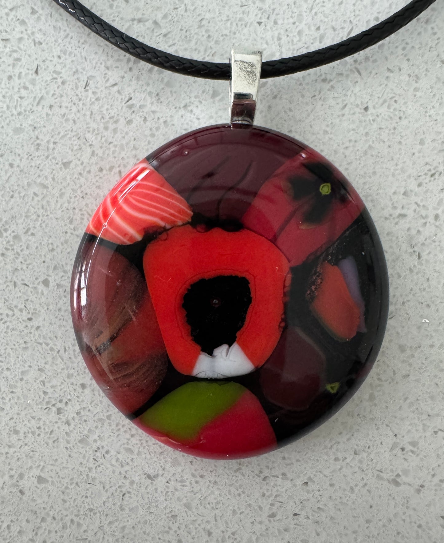 Abstract Poppy Pendant