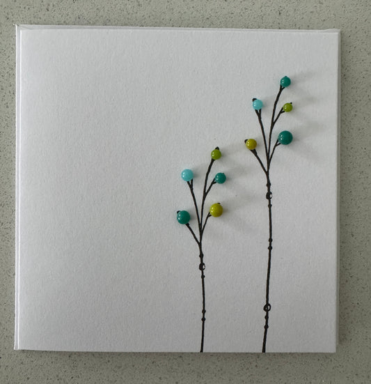 2 Sprig Jade, Green & Aqua