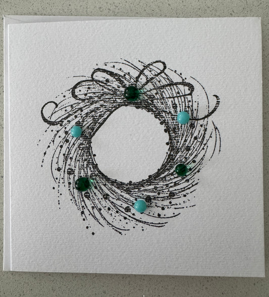 Christmas Wreath Aqua & Emerald