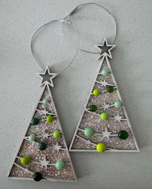 Wooden Christmas Tree - Greens