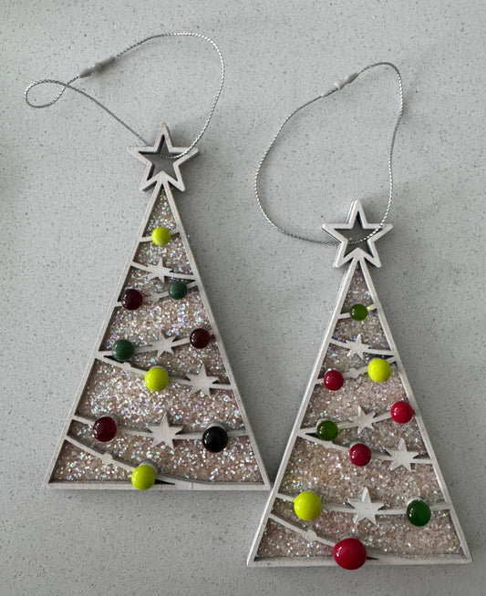 Wooden Christmas Tree - Reds & Greens
