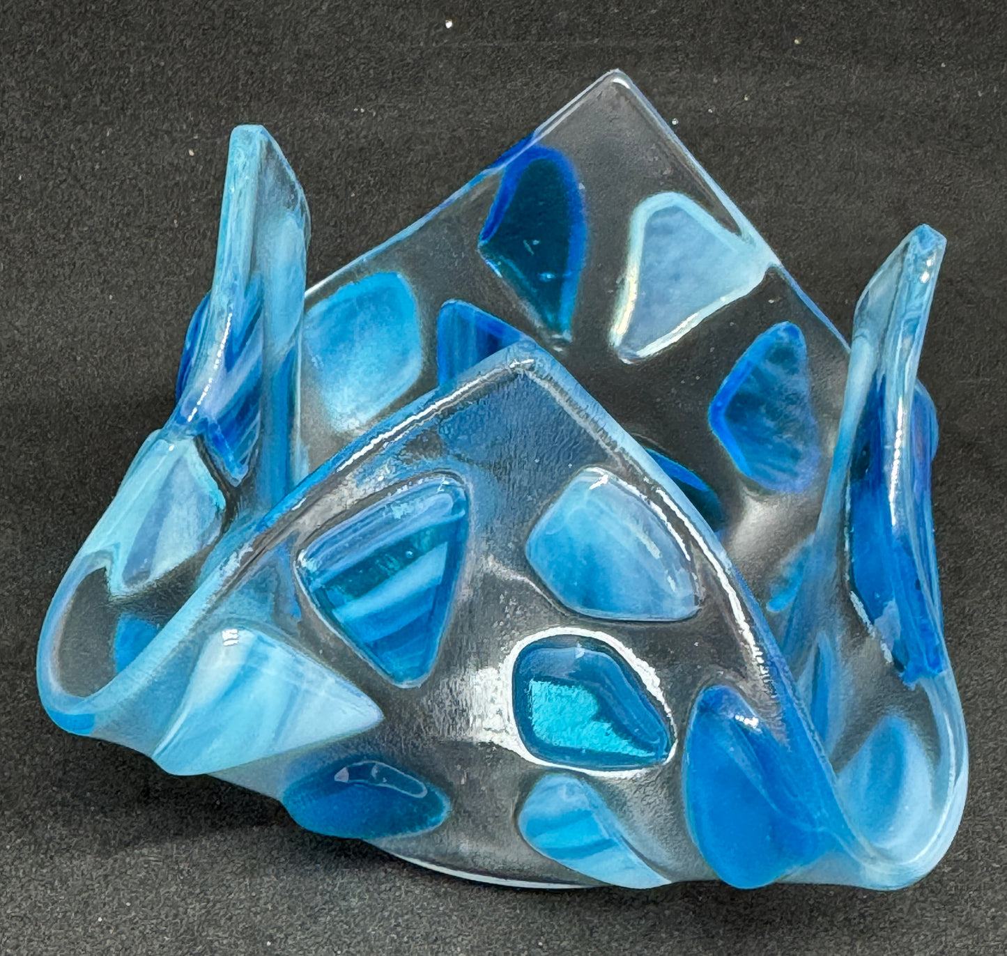 Tealight/Trinket Holder Blue Pebbles