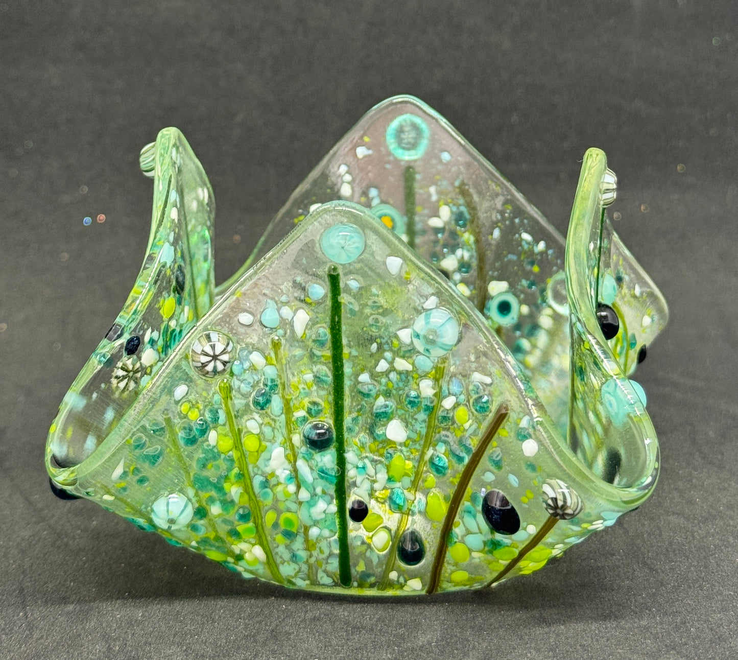 Tealight/Trinket Holder Blue Floral