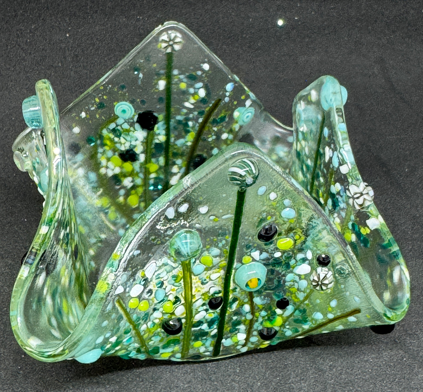 Tealight/Trinket Holder Blue Floral