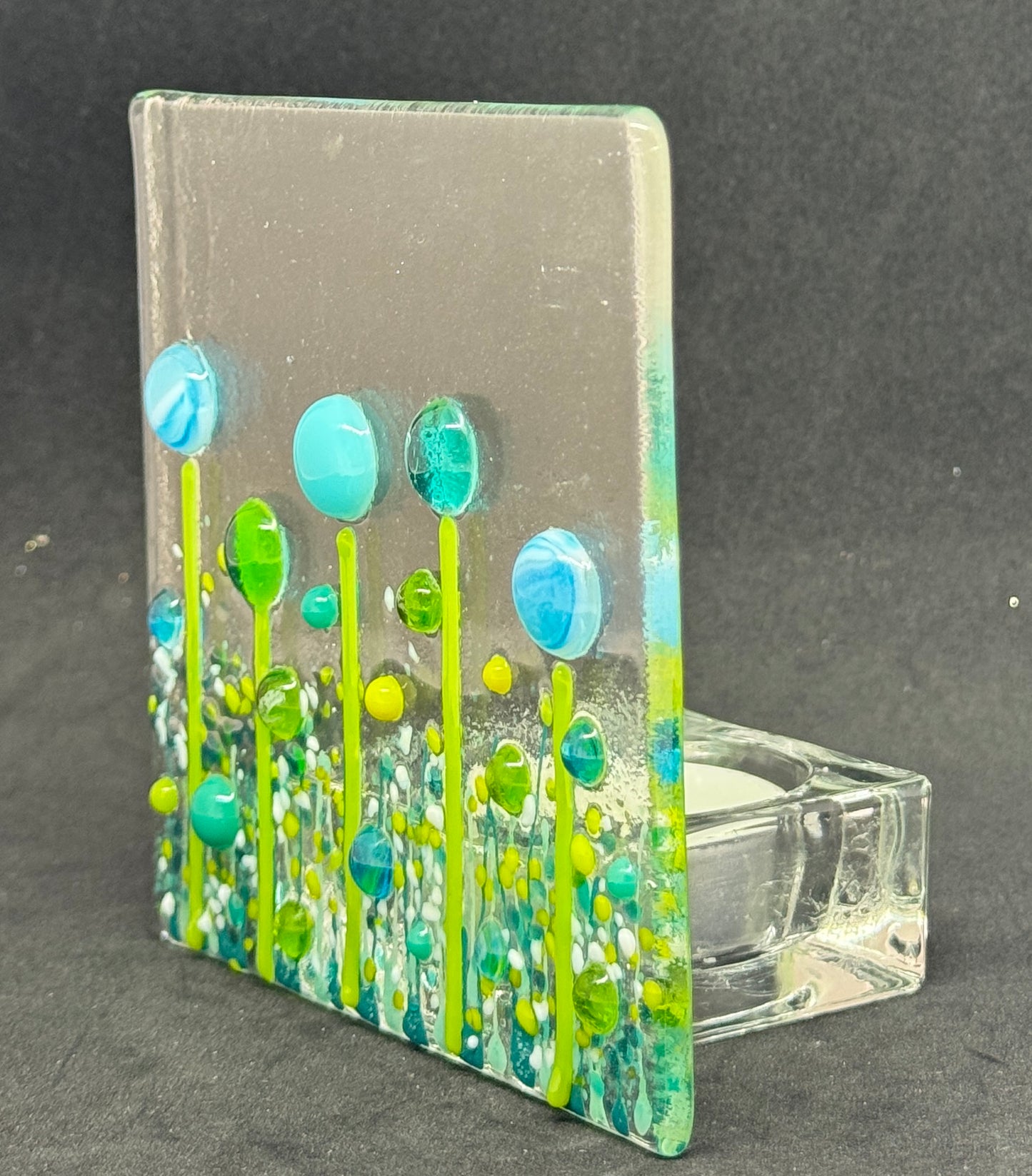 Modern Floral Blue Tealight Holder
