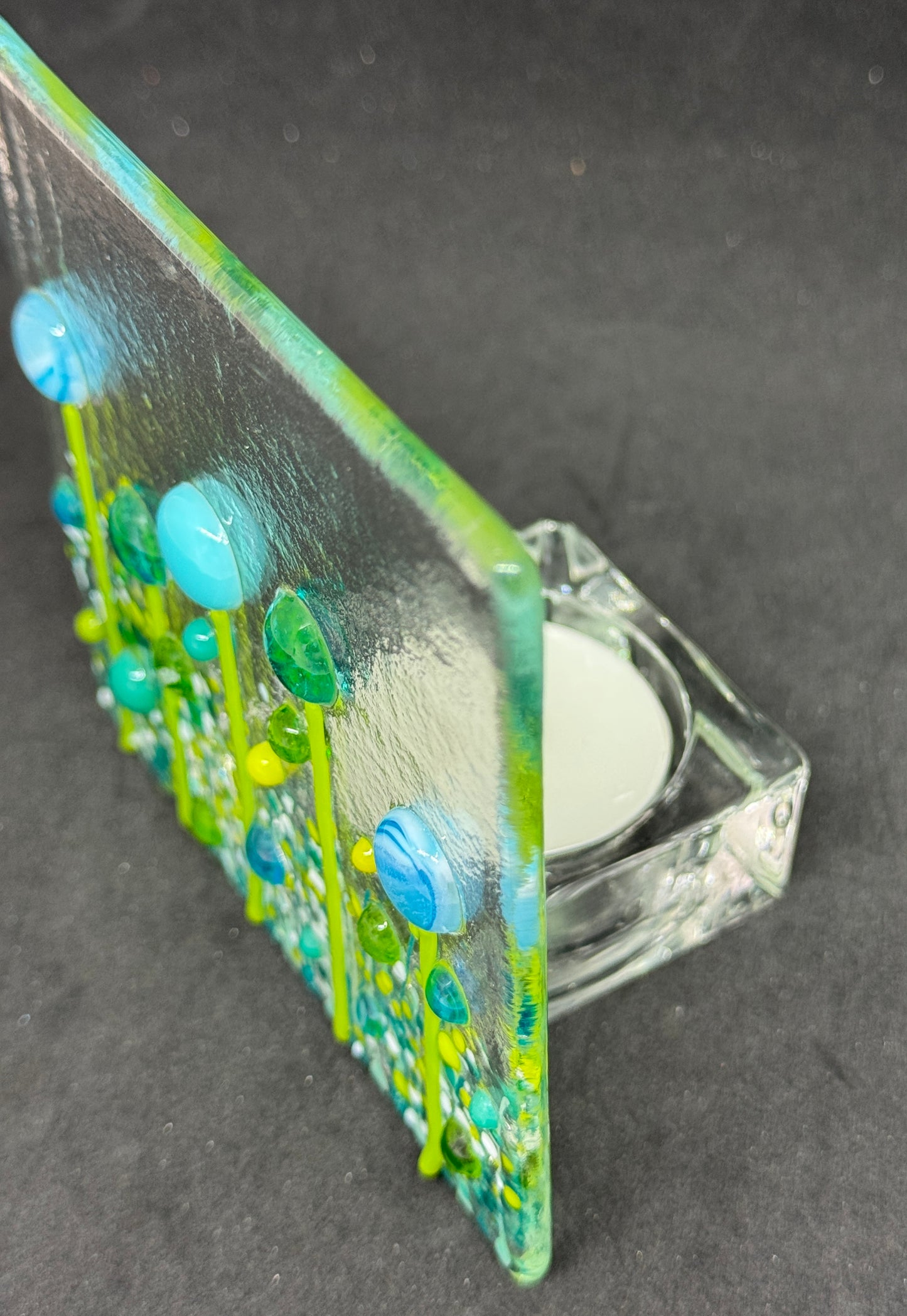 Modern Floral Blue Tealight Holder