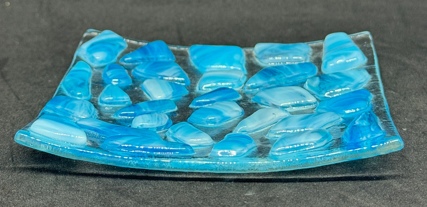 Trinket/Soap Dish Blue Pebbles