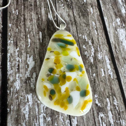Offset Triangular Glass Pendant