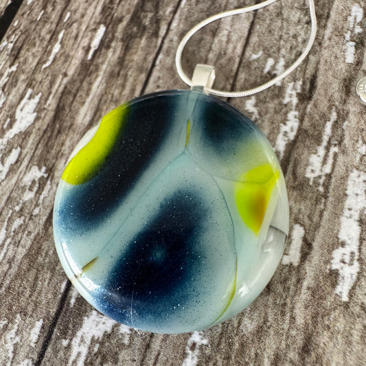 Shimmering blues Glass Pendant