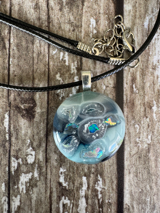 Misti Blue with Dichro Layered Glass Pendant