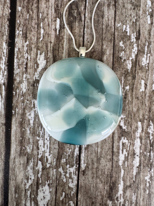 Rounded Square Painterly Glass Pendant