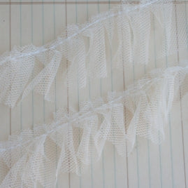 Tulle Pleat Trim - Cream - sugar and spice crafts